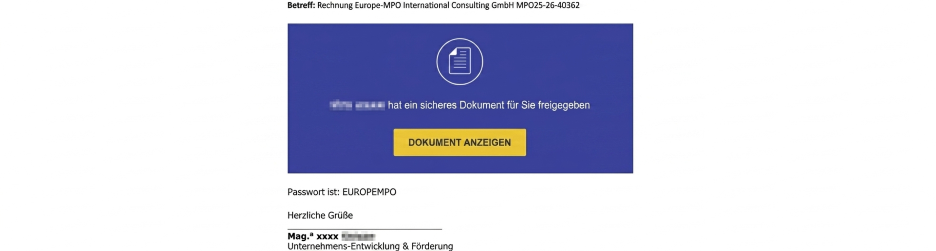 Betrugsversuch: Kein Passwort eingeben!